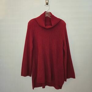 100% Cashmere Brick Red Cowl Neck Sweater Size XS/4 Fall Winter Knit Classic
